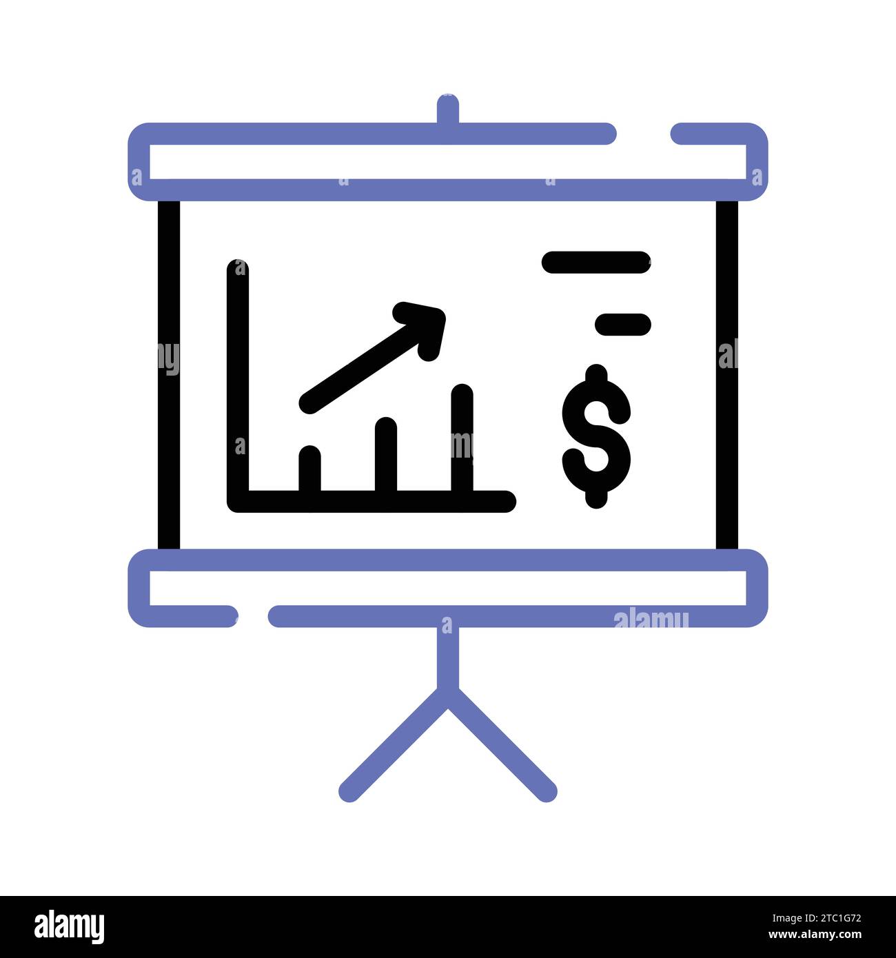 A well crafted icon of presentation board in editable style, business analysis vector. Stock Vector