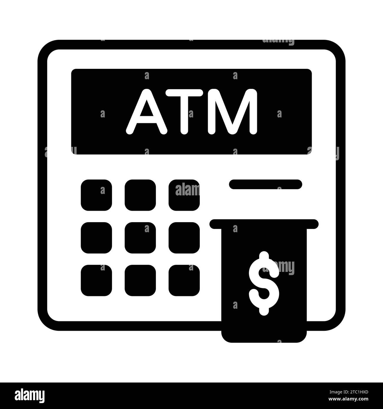 An icon design of instant banking, flat vector of cash dispenser, atm machine. Stock Vector