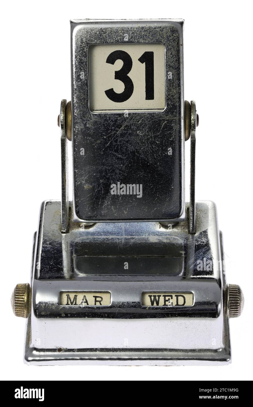 perpetual calendar showing March, 31 isolated on white background Stock ...