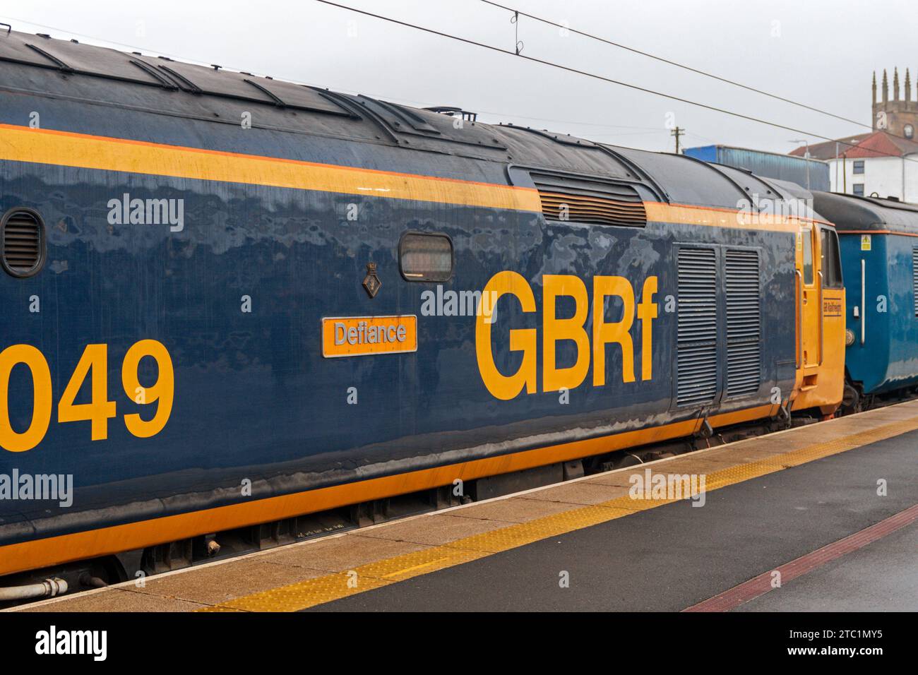50049 'Defiance' at platform 5 at Bolton railway station working the UK