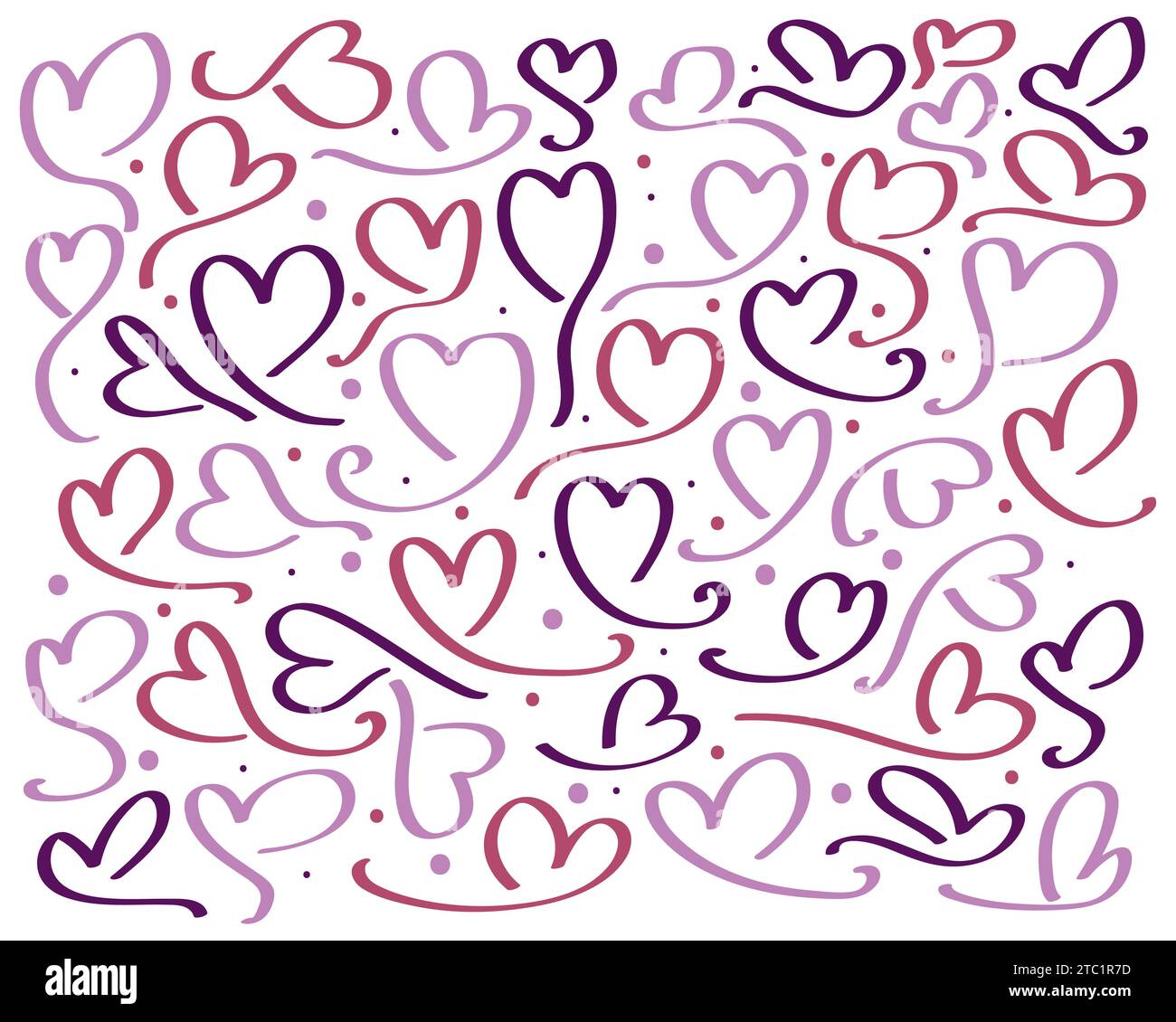 Cute Doodle Heart Illustration with Hand Drawn Style Isolated on White ...