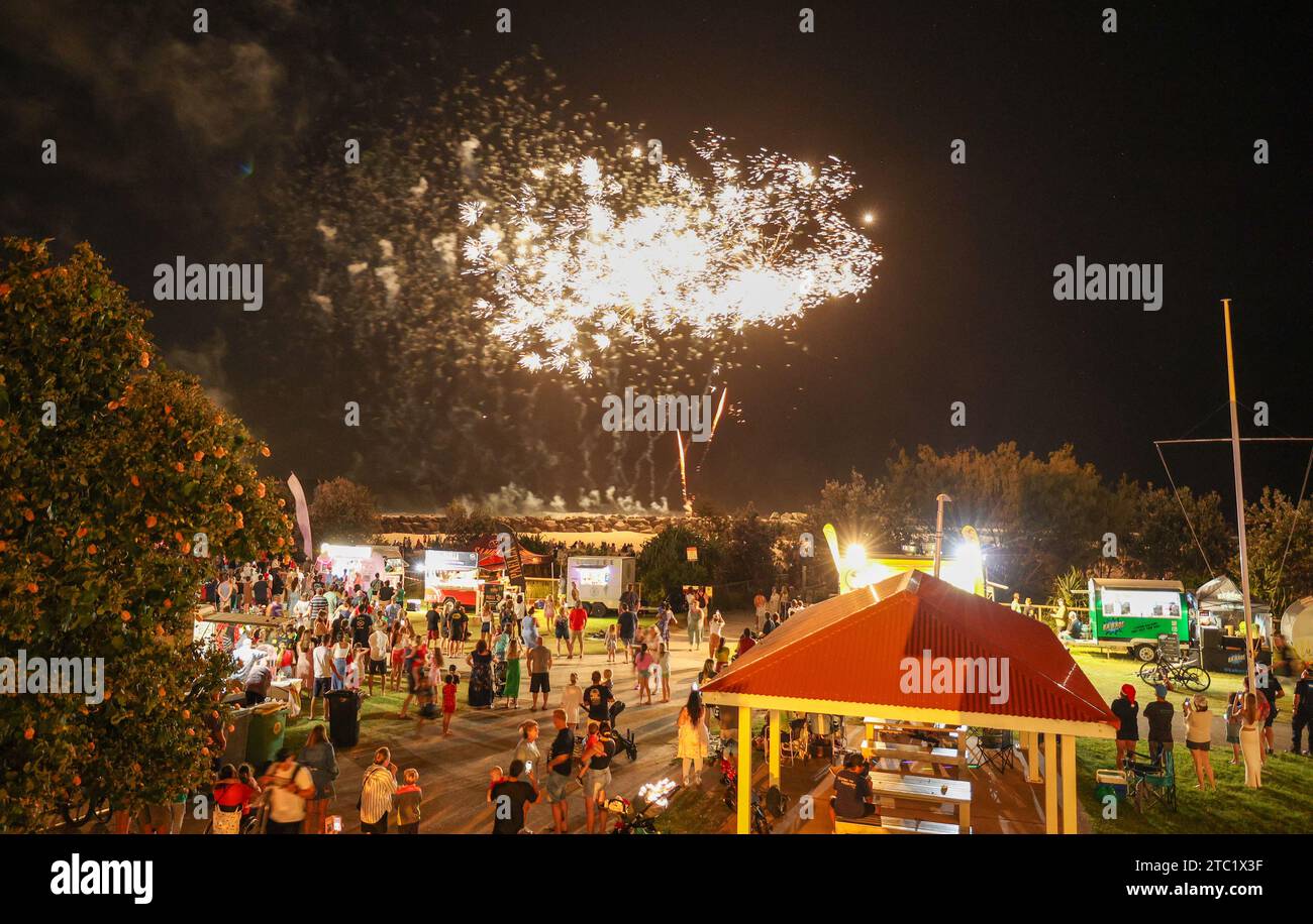 Coolangatta, Australia. 10th December 2023. Firework display at the