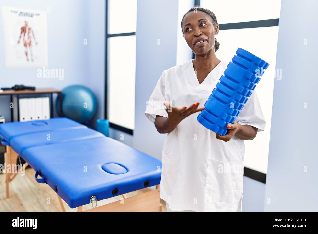 Woman speaking foam roller hi-res stock photography and images - Alamy