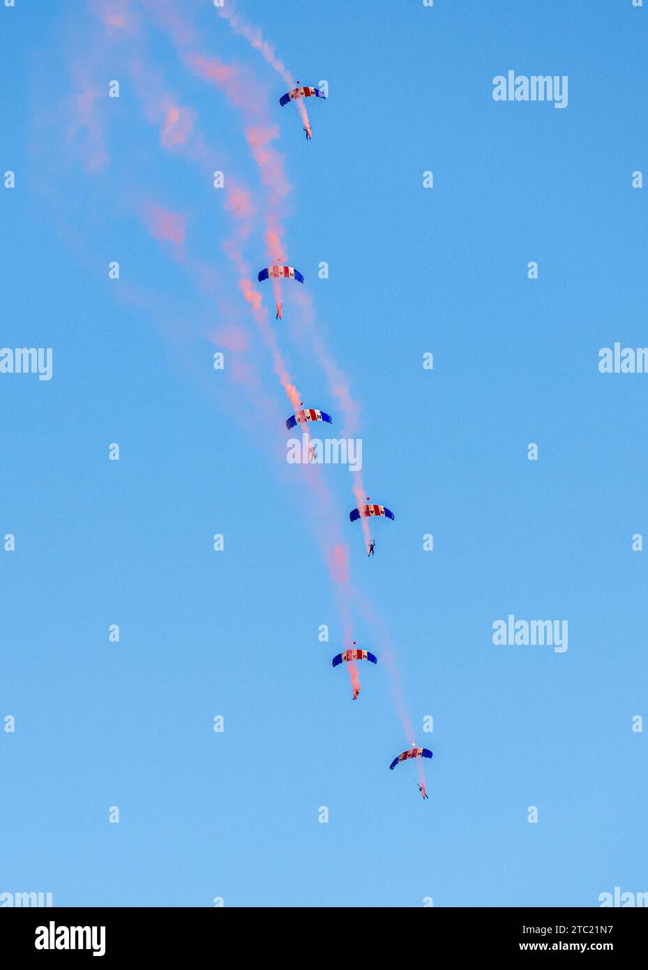 RAF Falcons,  Parachute Display Team, Jersey International Airshow Stock Photo
