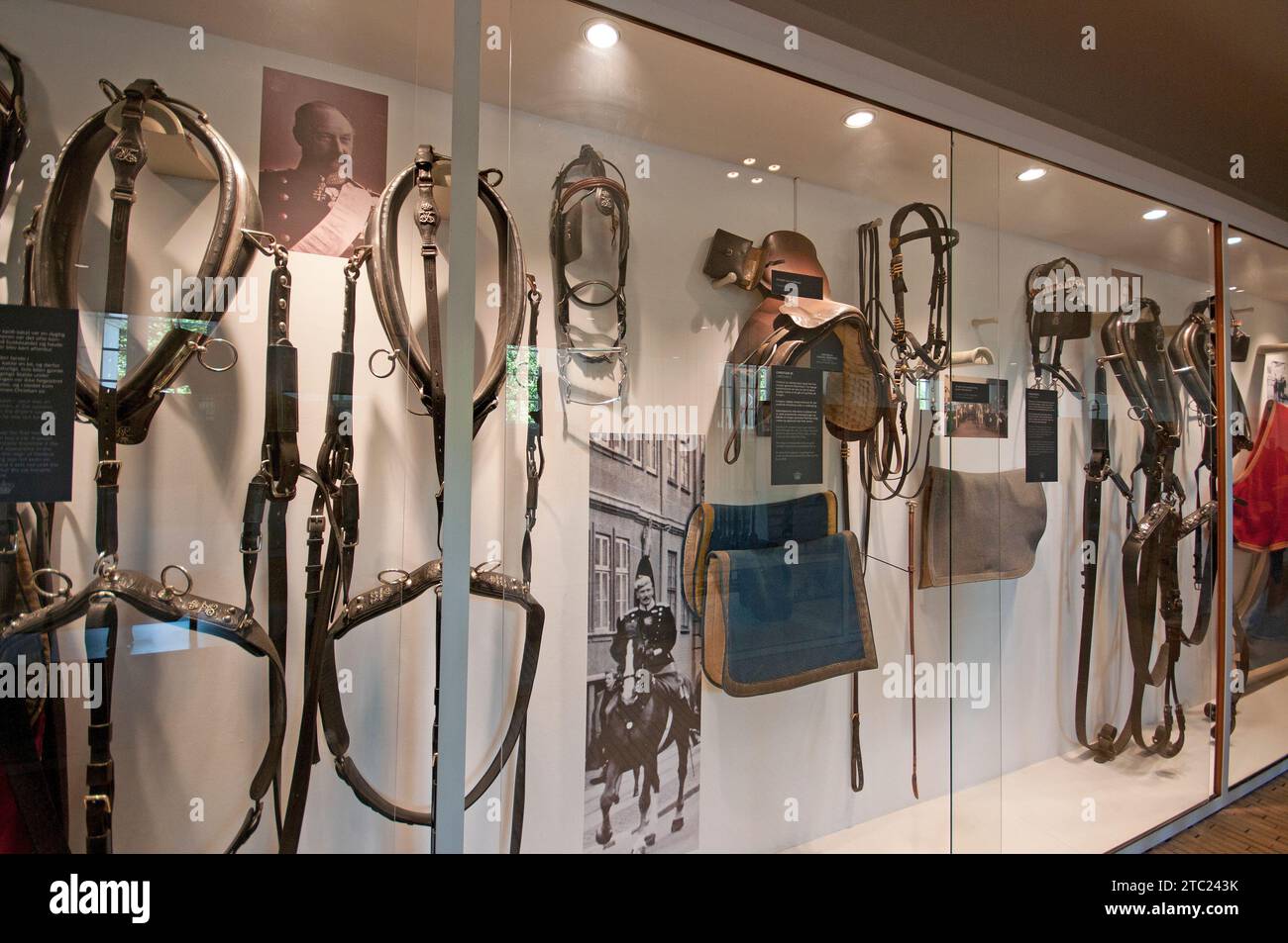 Horse riding equipment on display in the Royal Stables Museum of