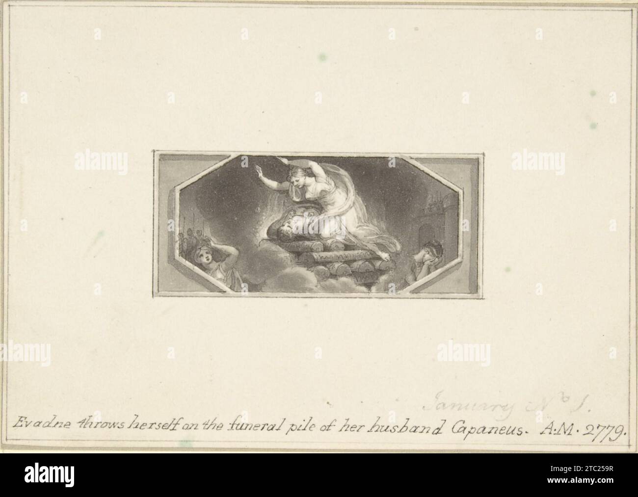 Evadne throws herself on the Funeral Pile of her Husband Capaneus 1933 ...