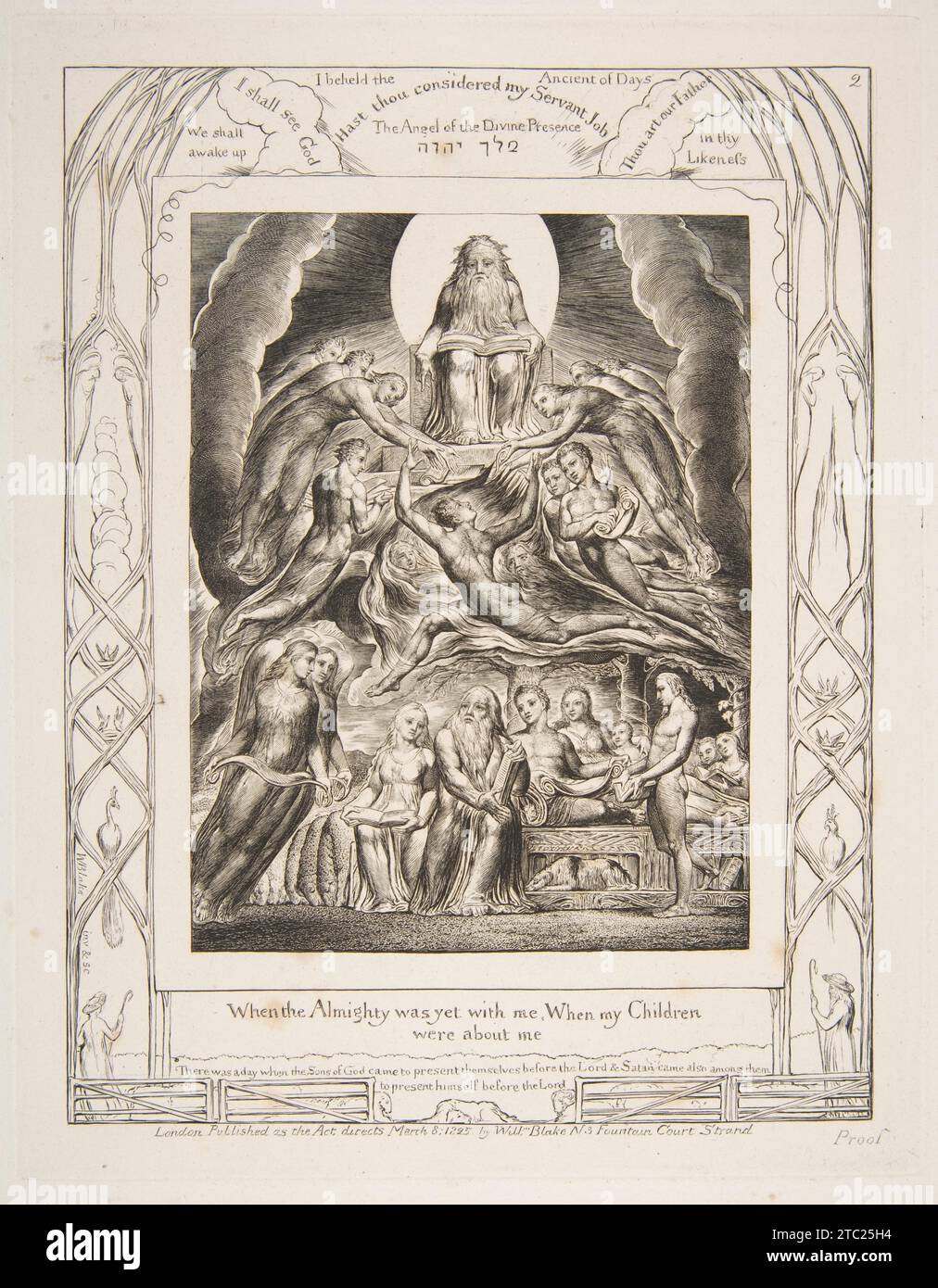 Satan Before the Throne of God 1917 by William Blake Stock Photo