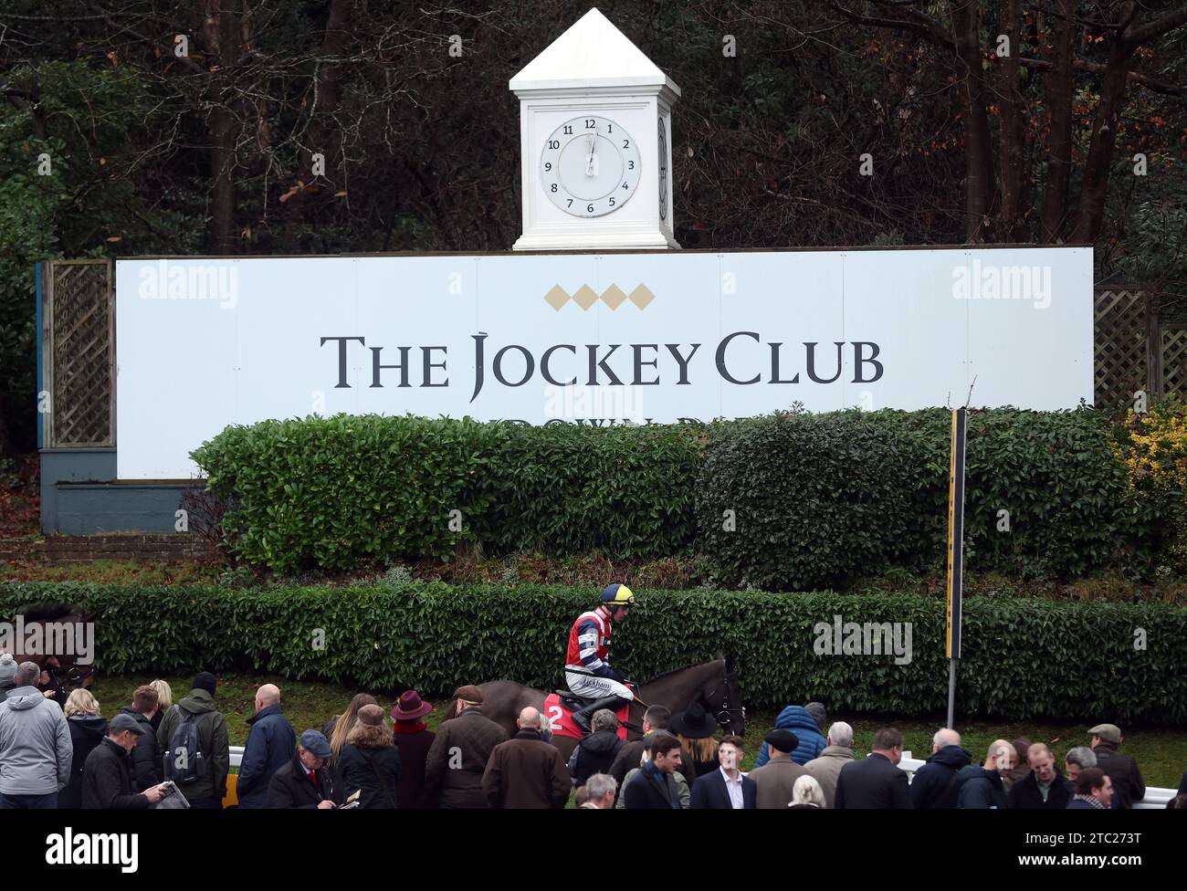 Racegoers watch runners and riders head to the course during day two of
