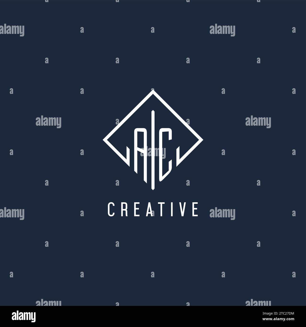 AC initial logo with luxury rectangle style design vector graphic Stock Vector