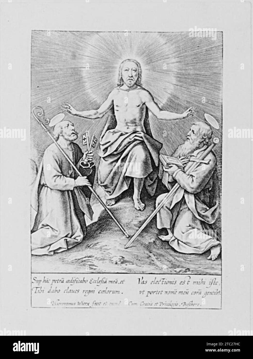 Christ Between Saints Peter and Paul 1953 by Hieronymus (Jerome) Wierix