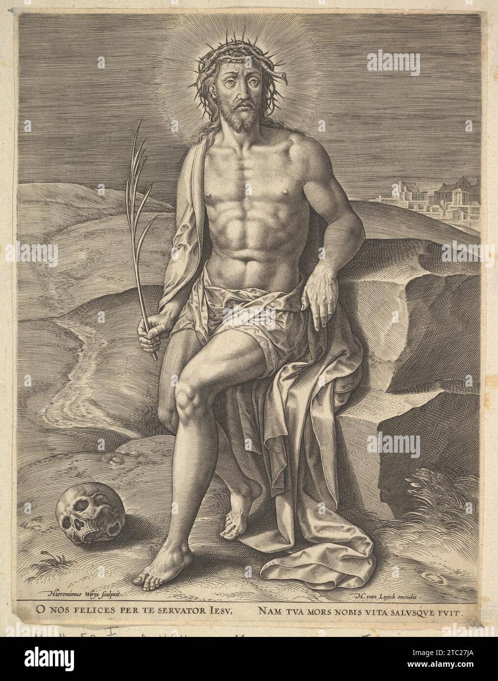 Christ Sitting on the Cold Stone 1953 by Hieronymus (Jerome) Wierix ...