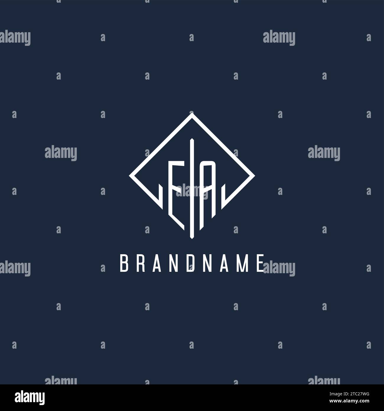 EA initial logo with luxury rectangle style design vector graphic Stock Vector