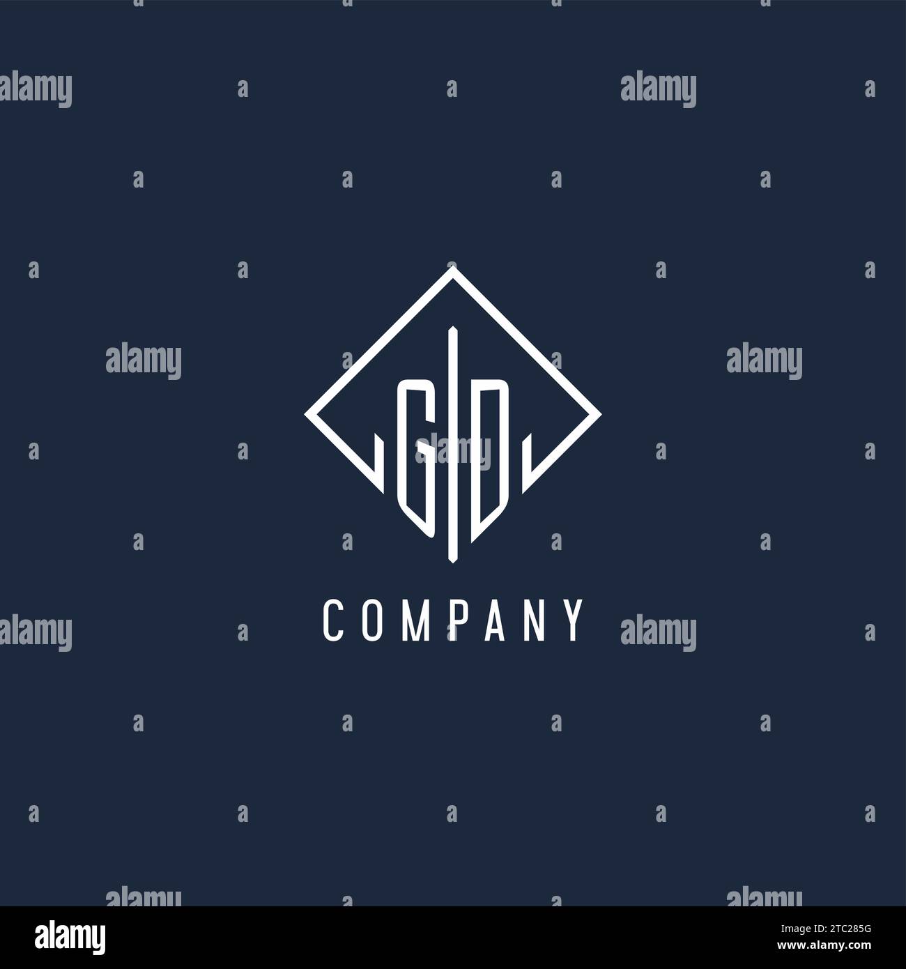 GD initial logo with luxury rectangle style design vector graphic Stock Vector