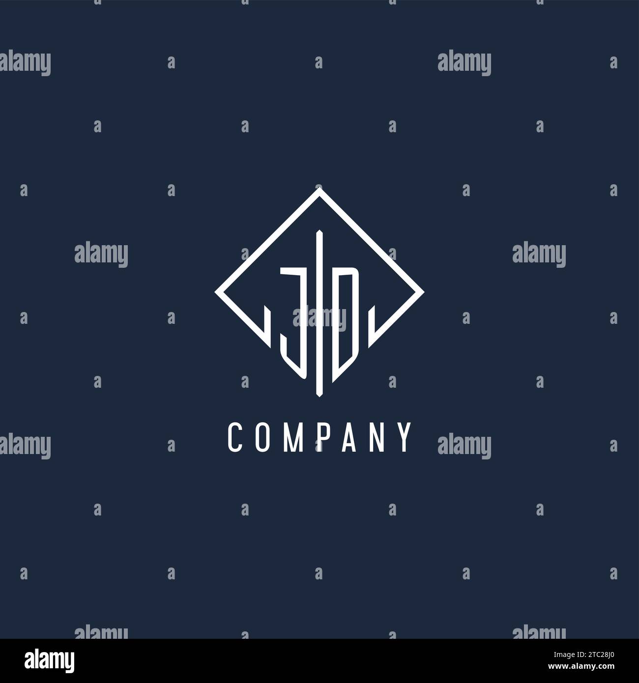 JD initial logo with luxury rectangle style design vector graphic Stock ...