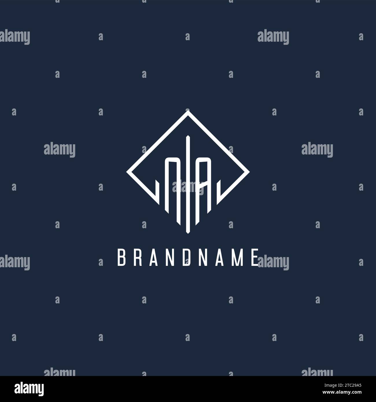 NA initial logo with luxury rectangle style design vector graphic Stock Vector