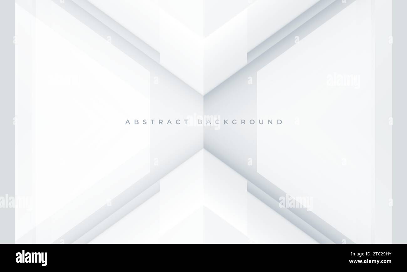 White abstract modern geometric background with 3D shapes. Vector ...