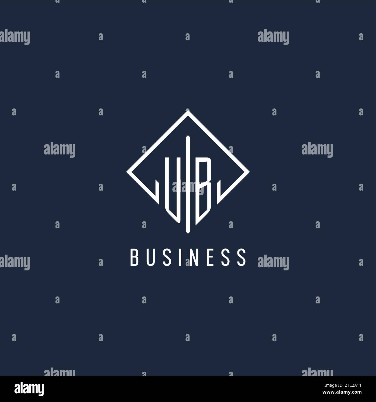 UB initial logo with luxury rectangle style design vector graphic Stock Vector