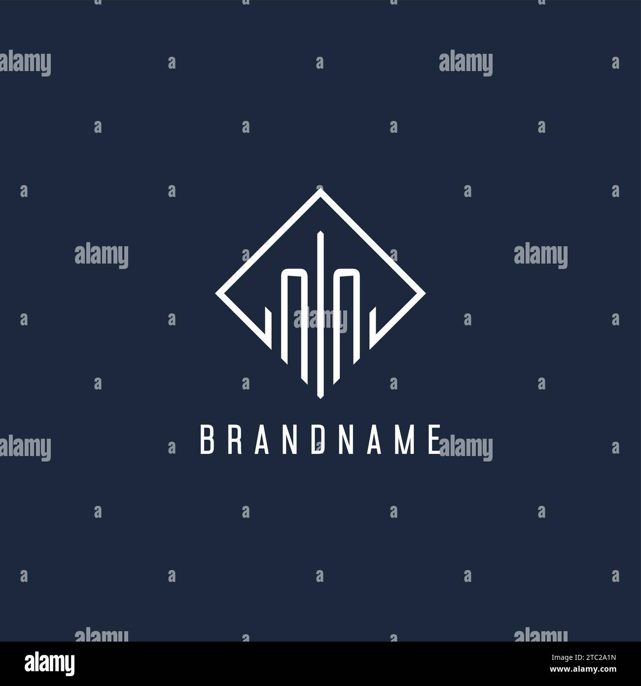 NN initial logo with luxury rectangle style design vector graphic Stock Vector