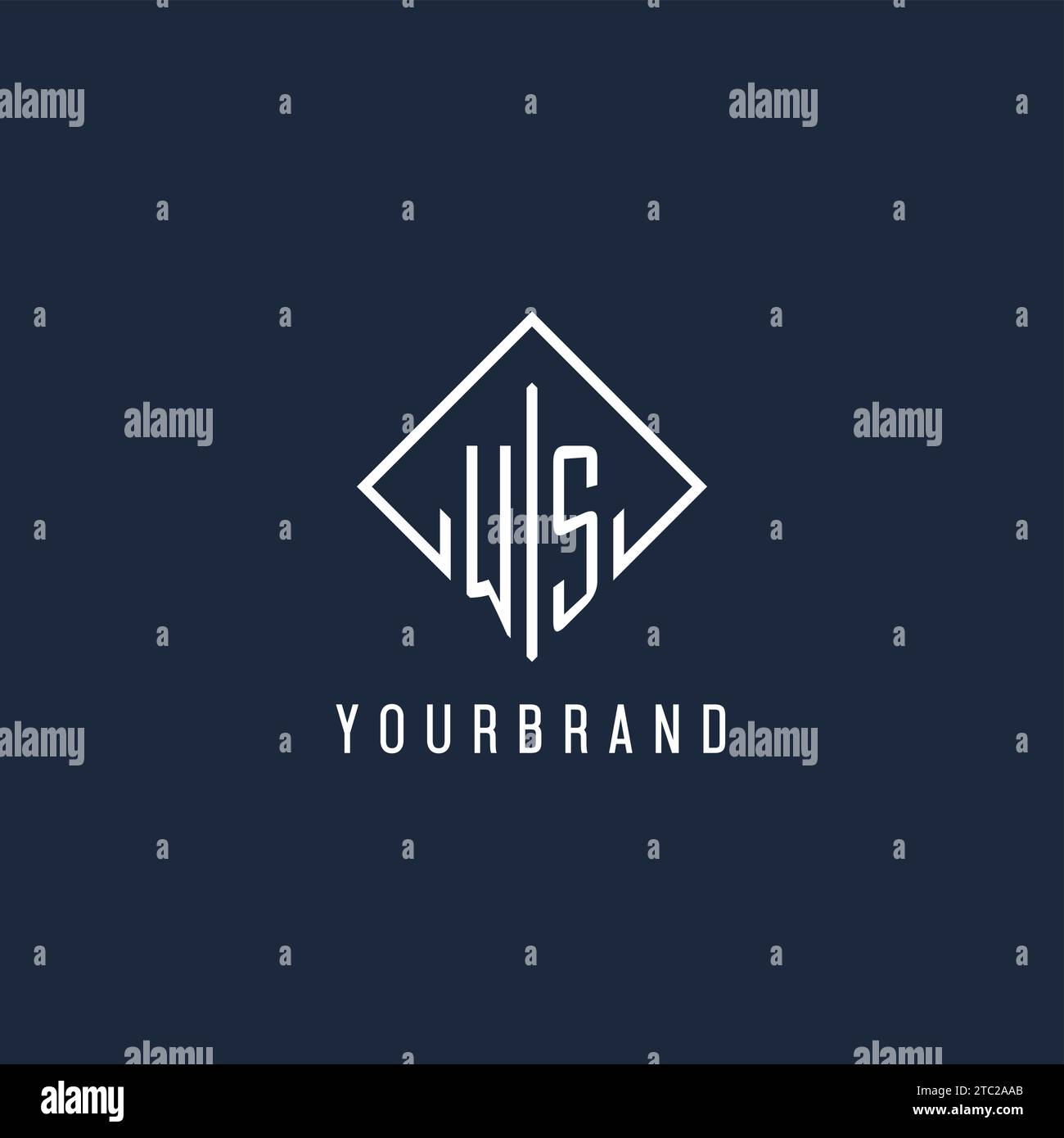 WS initial logo with luxury rectangle style design vector graphic Stock Vector