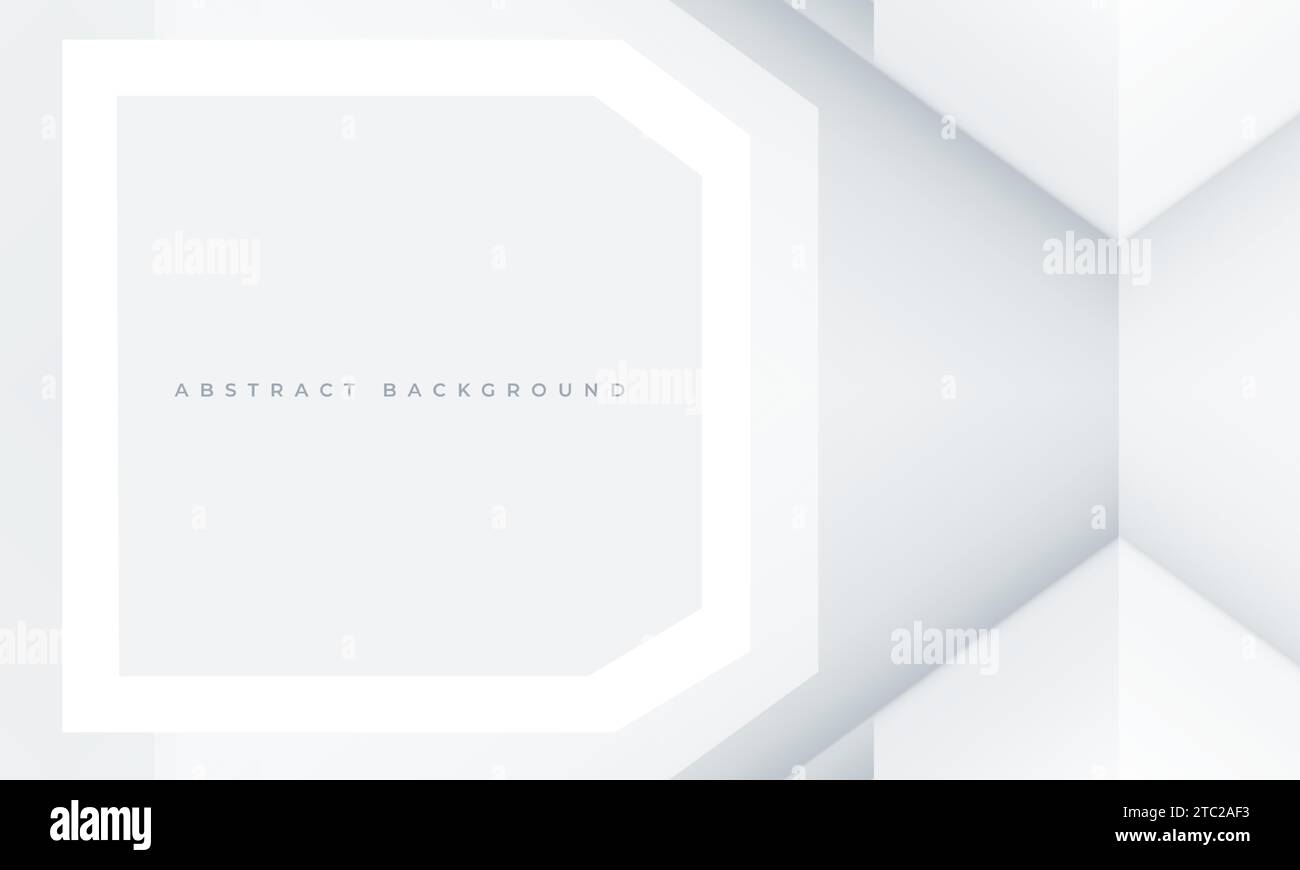 White abstract modern geometric background with 3D shapes. Vector ...