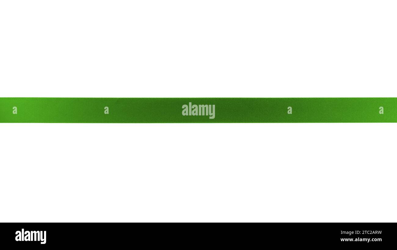 Green Ribbon Line Satin ribbon line green color isolated on white background, element ...