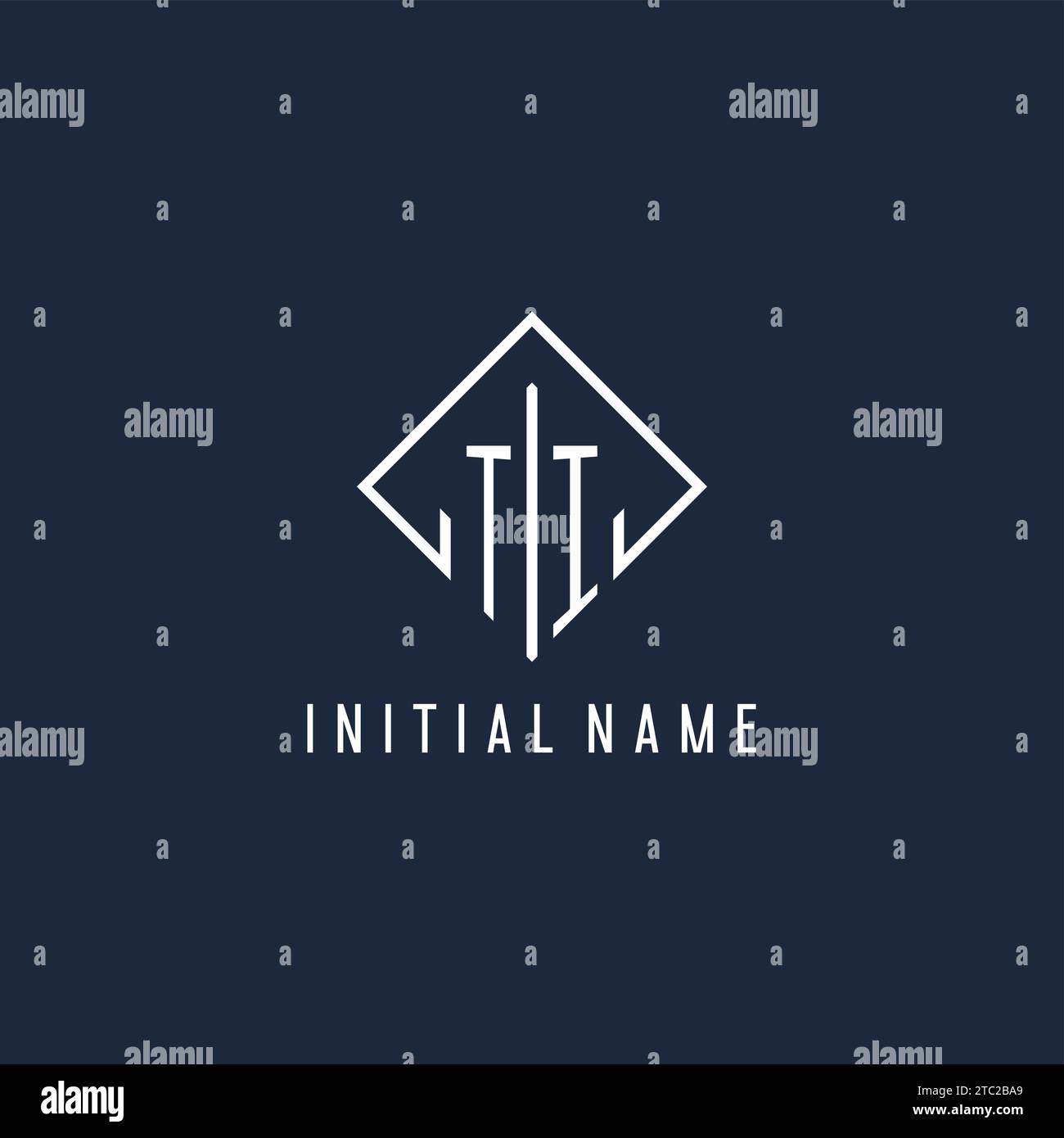 TI initial logo with luxury rectangle style design vector graphic Stock Vector