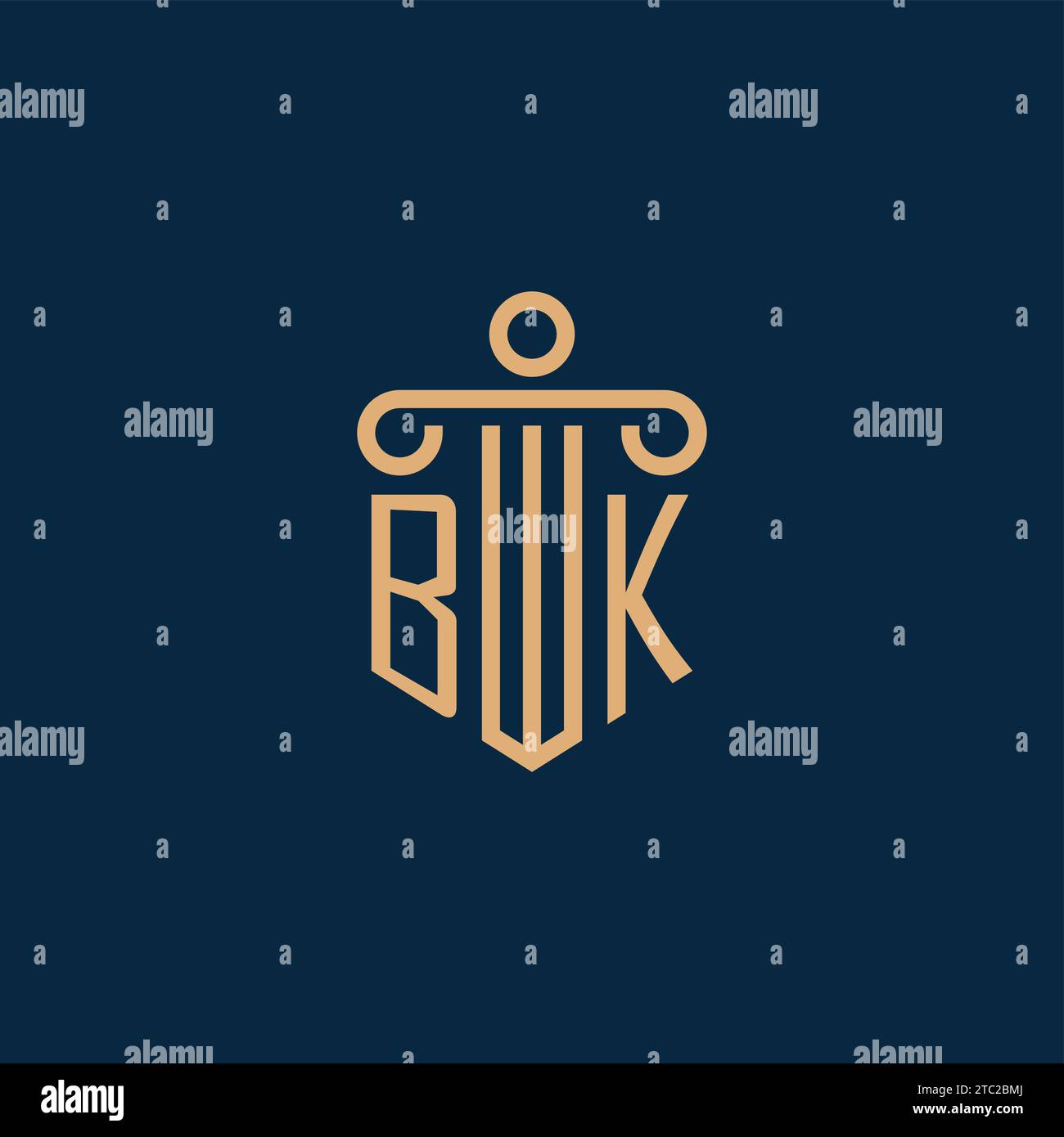 BK initial for law firm logo, lawyer logo with pillar icon Stock Vector ...