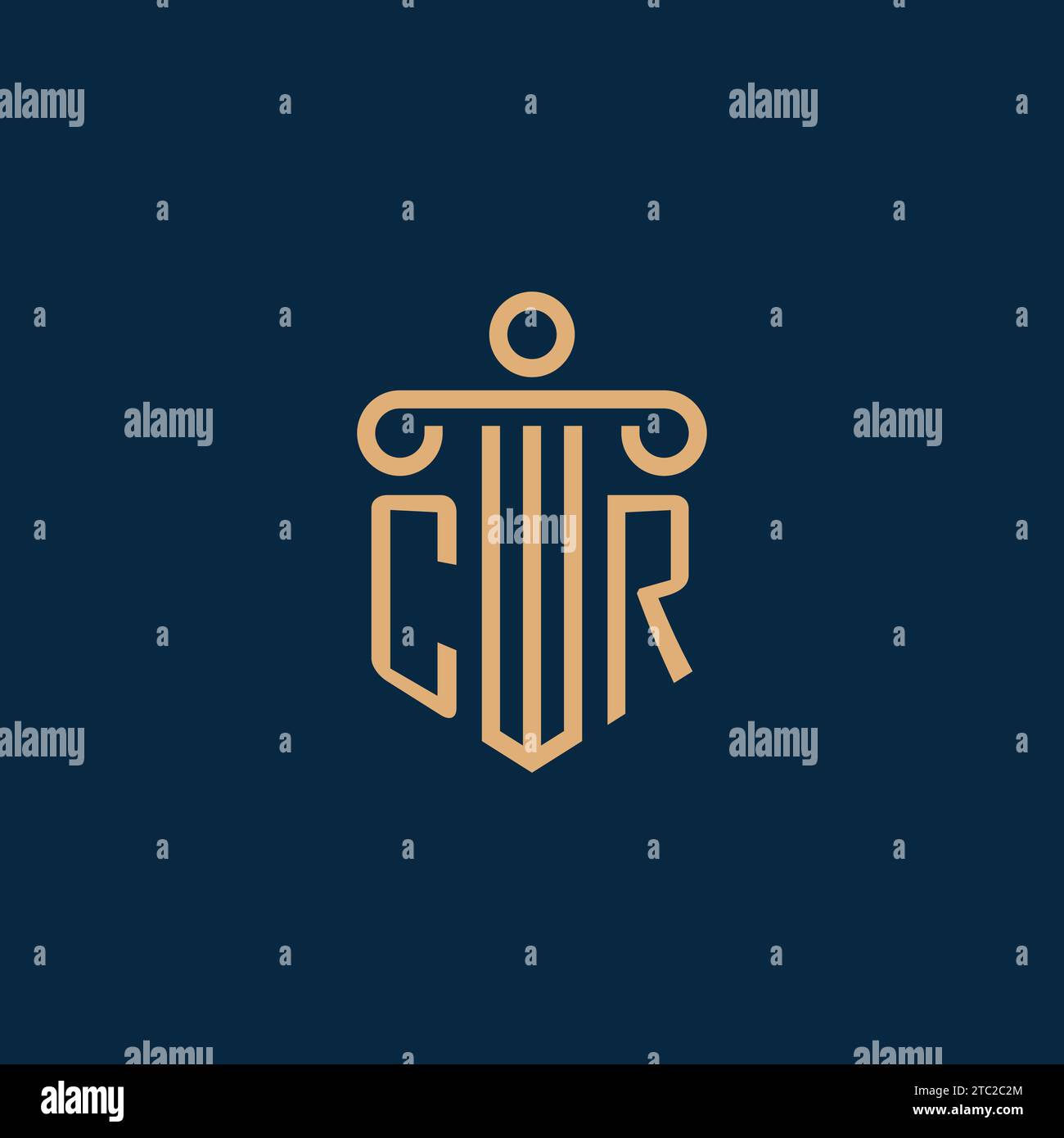 CR initial for law firm logo, lawyer logo with pillar icon Stock Vector ...