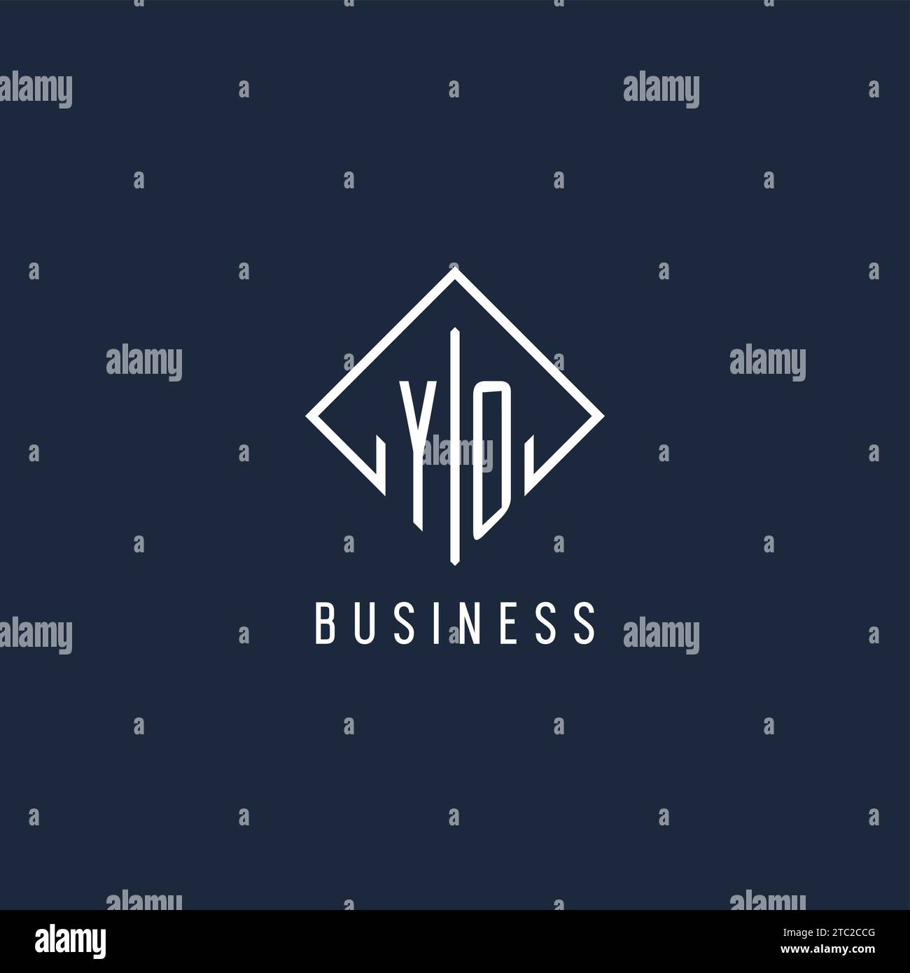 YO initial logo with luxury rectangle style design vector graphic Stock Vector