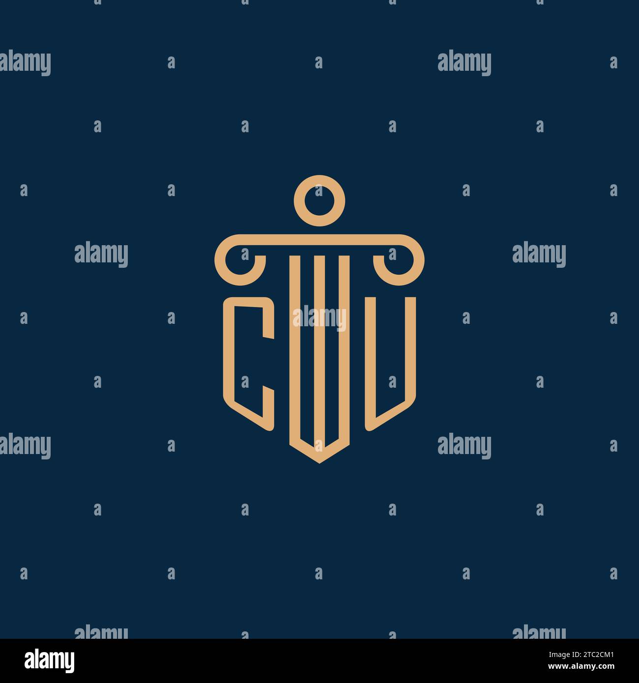 CU initial for law firm logo, lawyer logo with pillar icon Stock Vector ...