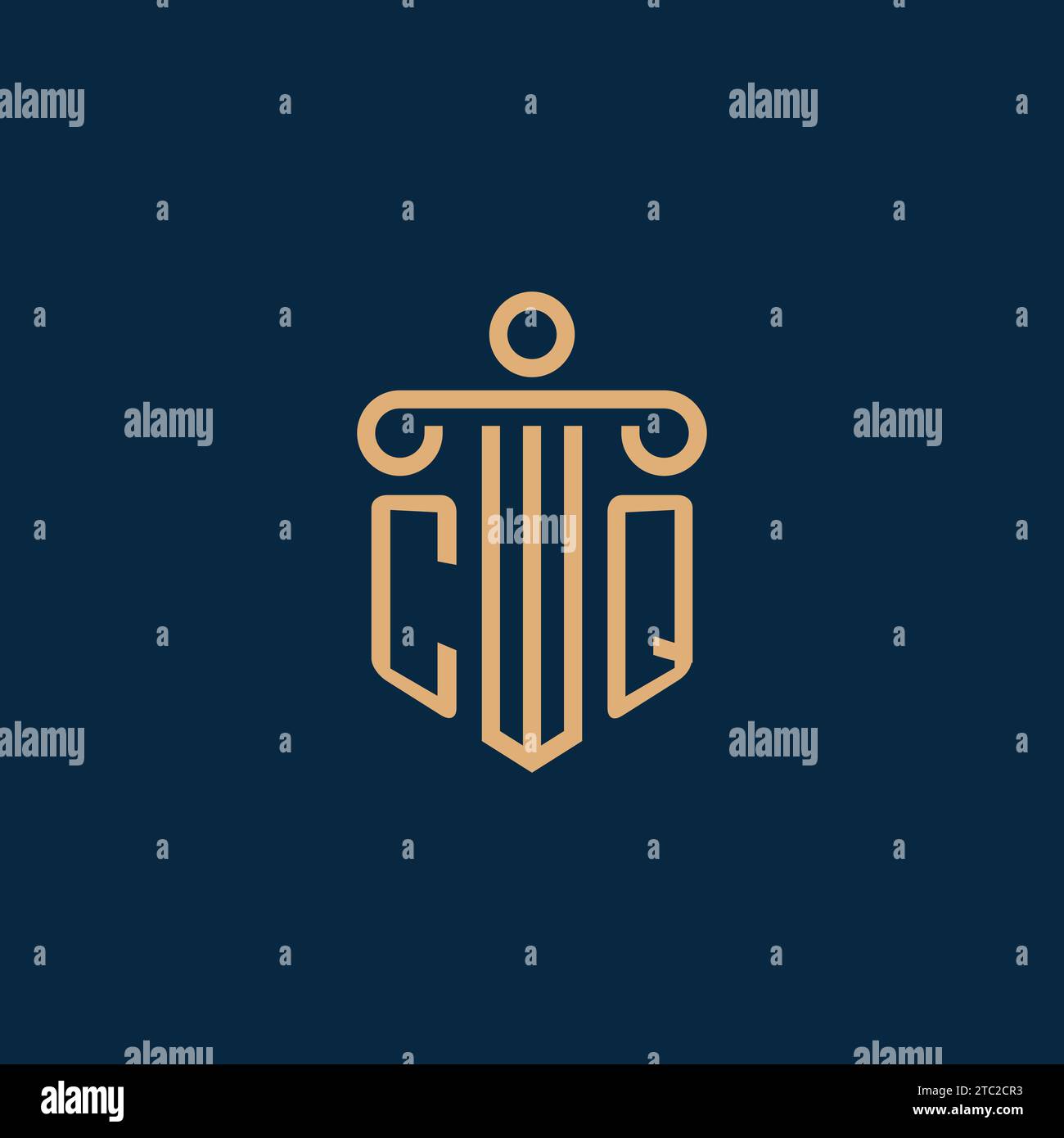 CQ initial for law firm logo, lawyer logo with pillar icon Stock Vector ...