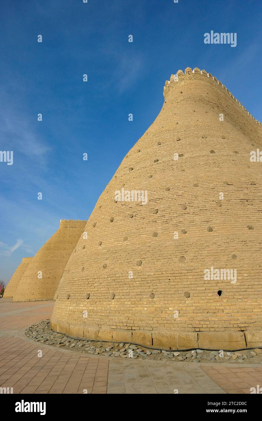 Detail of the wall of the Ark of Bukhara in Uzbekistan. Stock Photo
