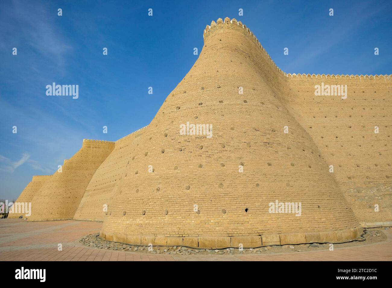 Detail of the wall of the Ark of Bukhara in Uzbekistan. Stock Photo