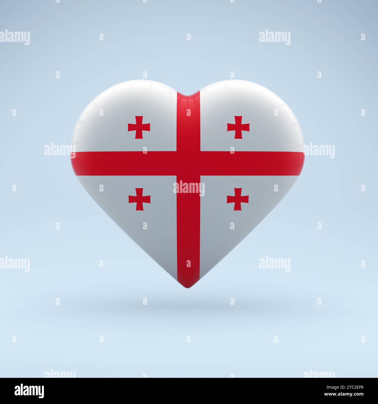 State symbol of on glossy badge. Icon in the shape of a heart