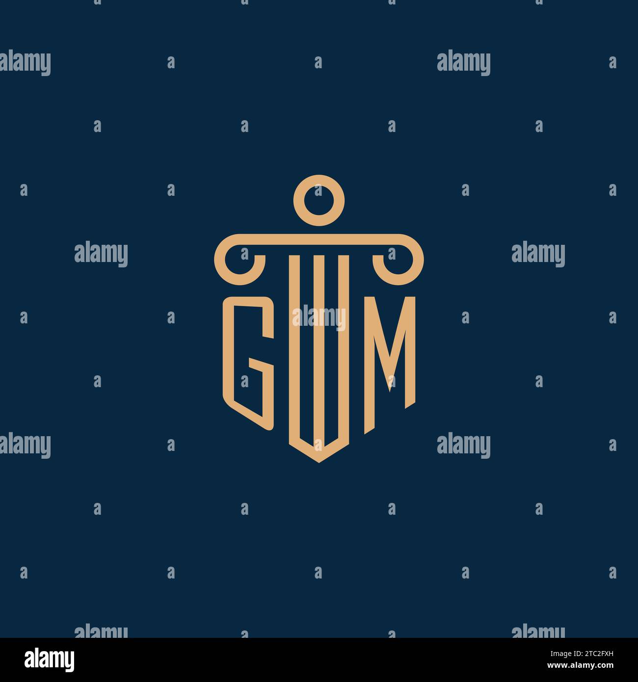 GM initial for law firm logo, lawyer logo with pillar icon Stock Vector ...