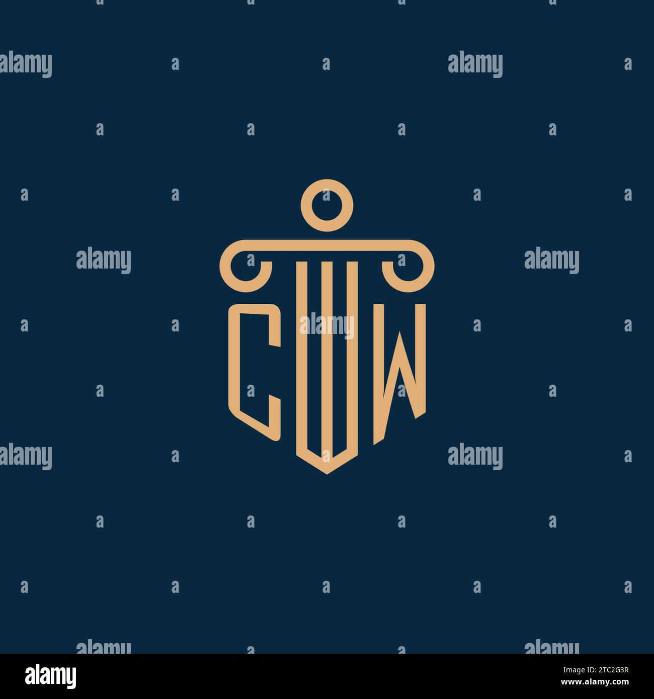CW initial for law firm logo, lawyer logo with pillar icon Stock Vector ...