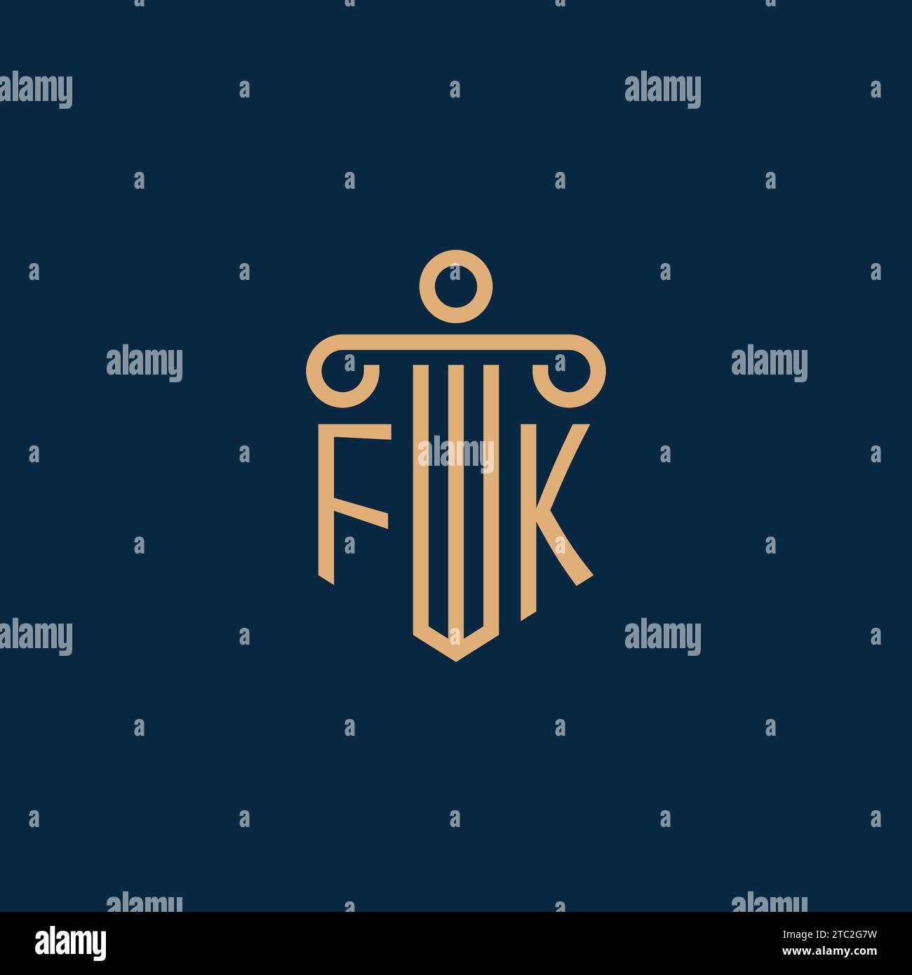 FK initial for law firm logo, lawyer logo with pillar icon Stock Vector ...