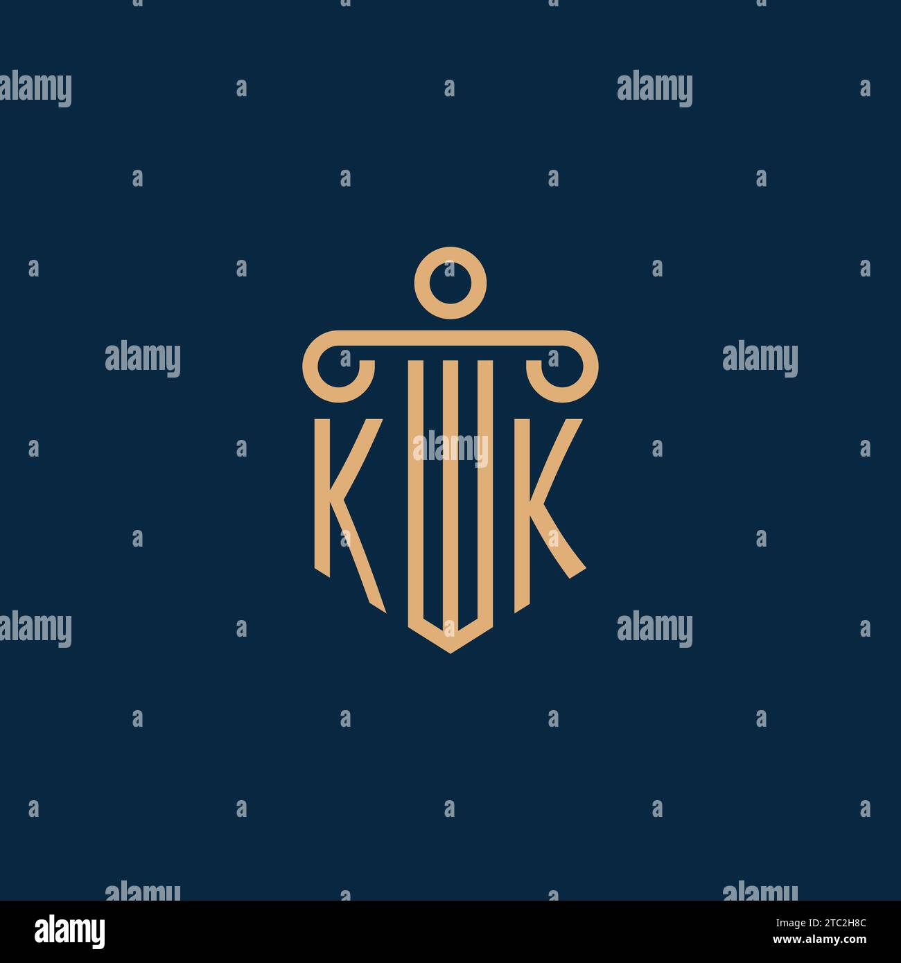KK initial for law firm logo, lawyer logo with pillar icon Stock Vector ...