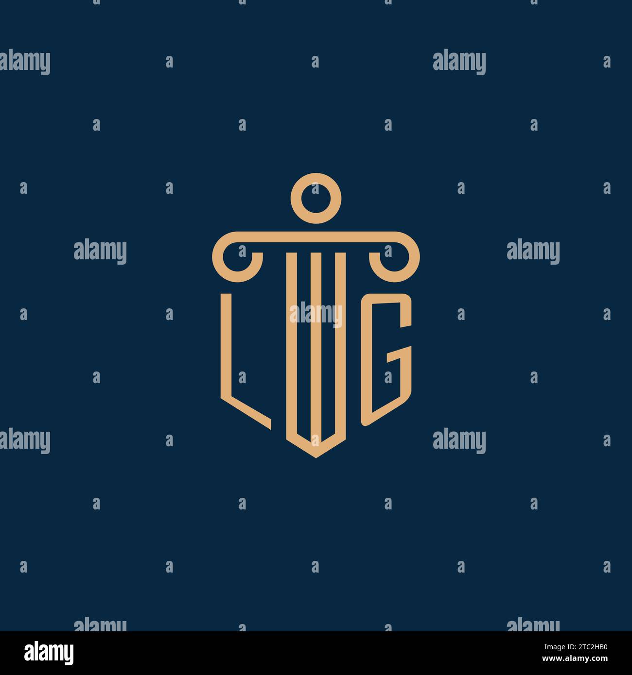 LG initial for law firm logo, lawyer logo with pillar icon Stock Vector ...