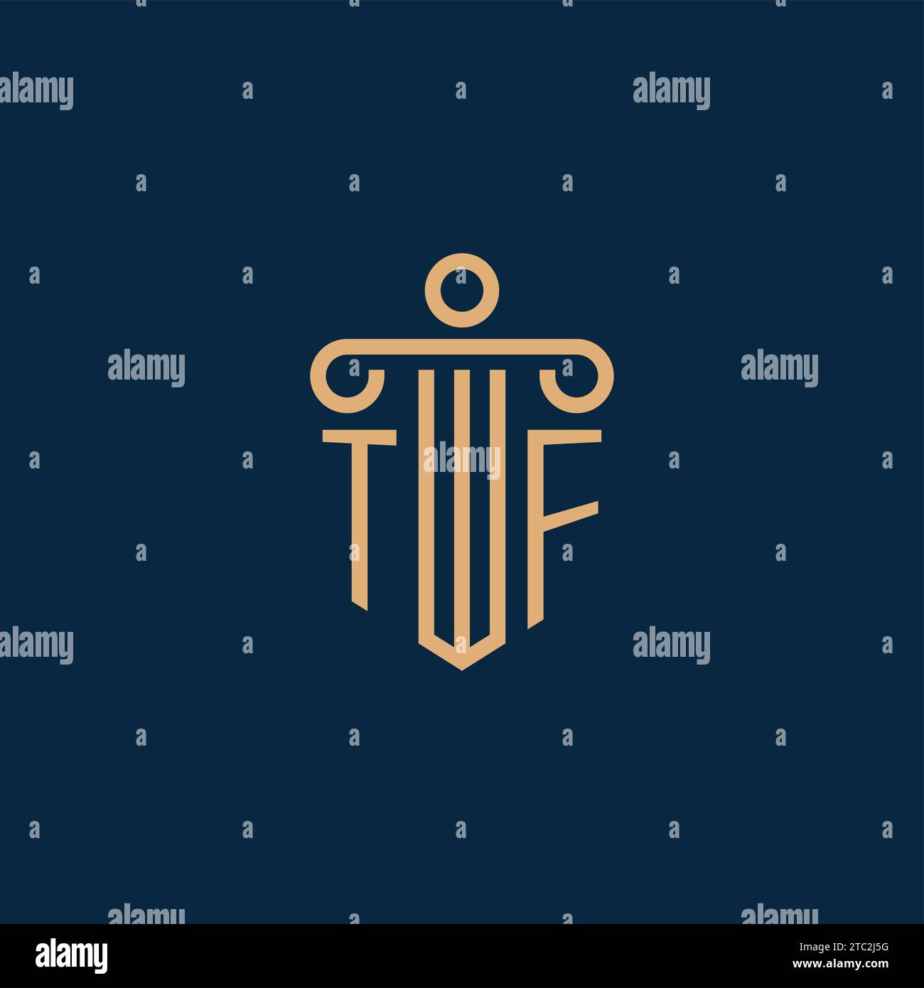 TF initial for law firm logo, lawyer logo with pillar icon Stock Vector ...