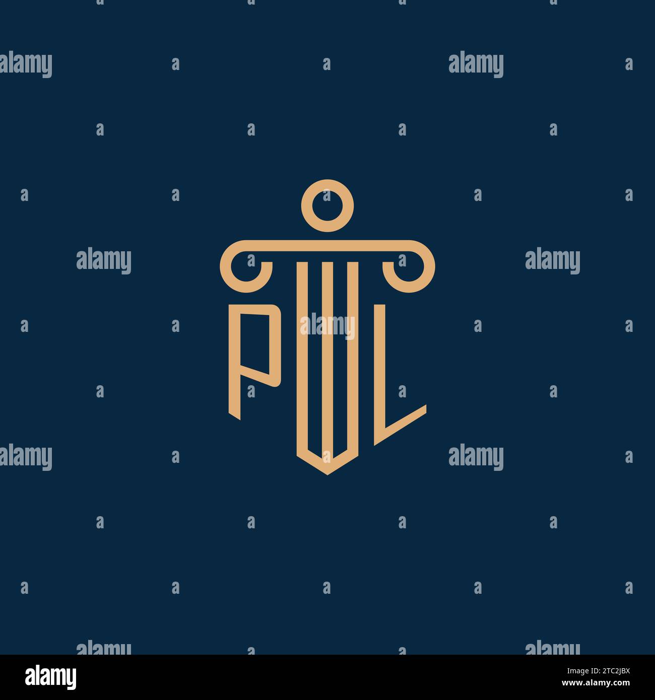 PL initial for law firm logo, lawyer logo with pillar icon Stock Vector ...