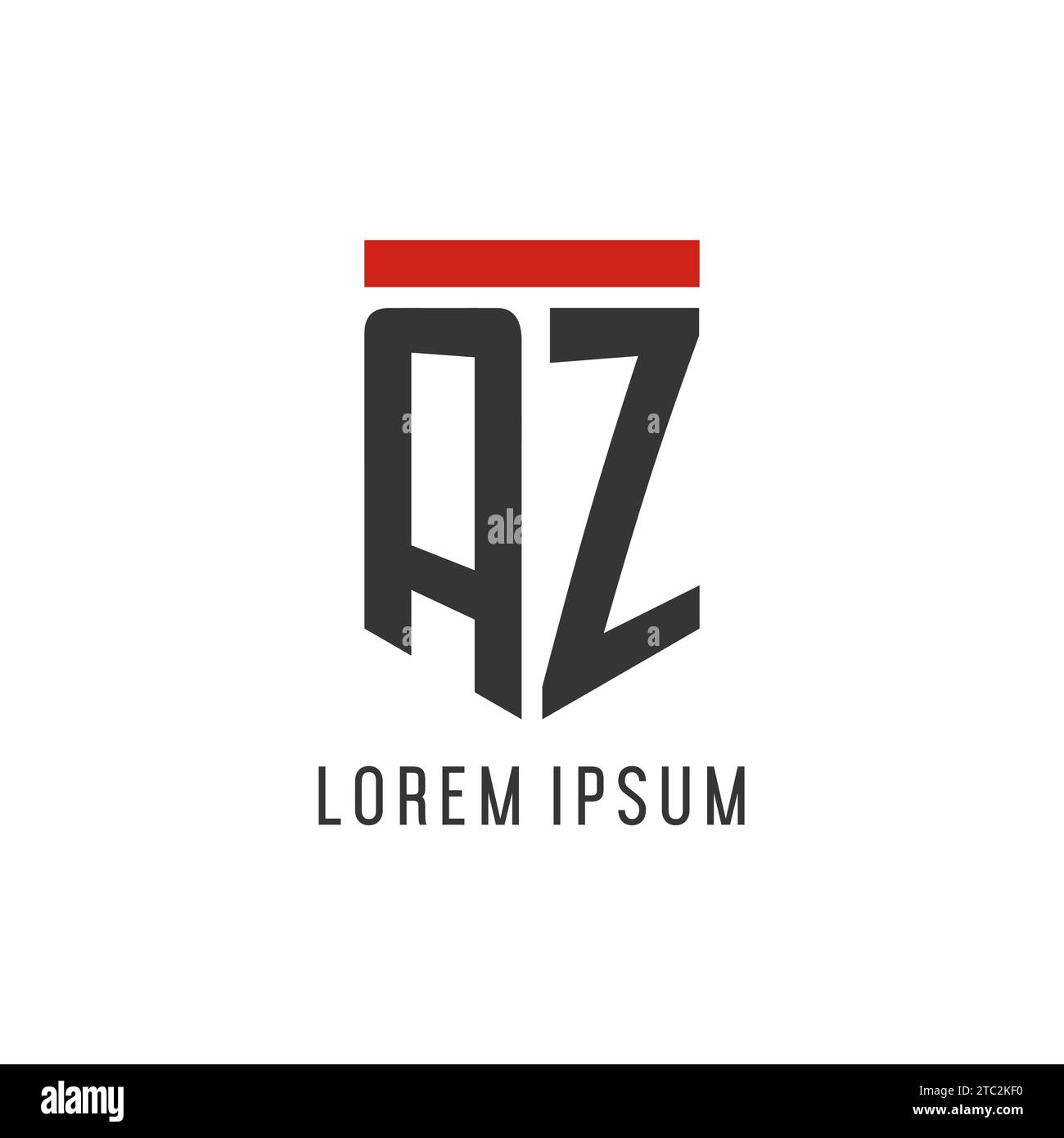 AZ initial esport logo with simple shield design style vector graphic Stock Vector