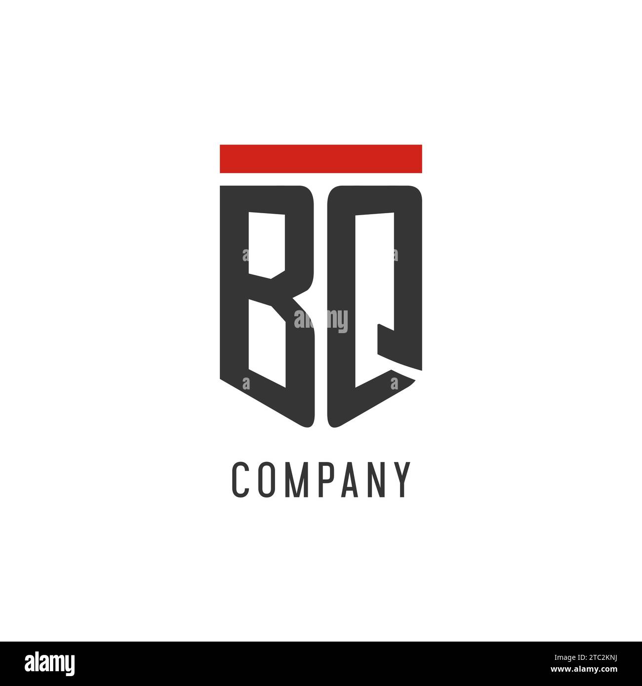 BQ initial esport logo with simple shield design style vector graphic Stock Vector