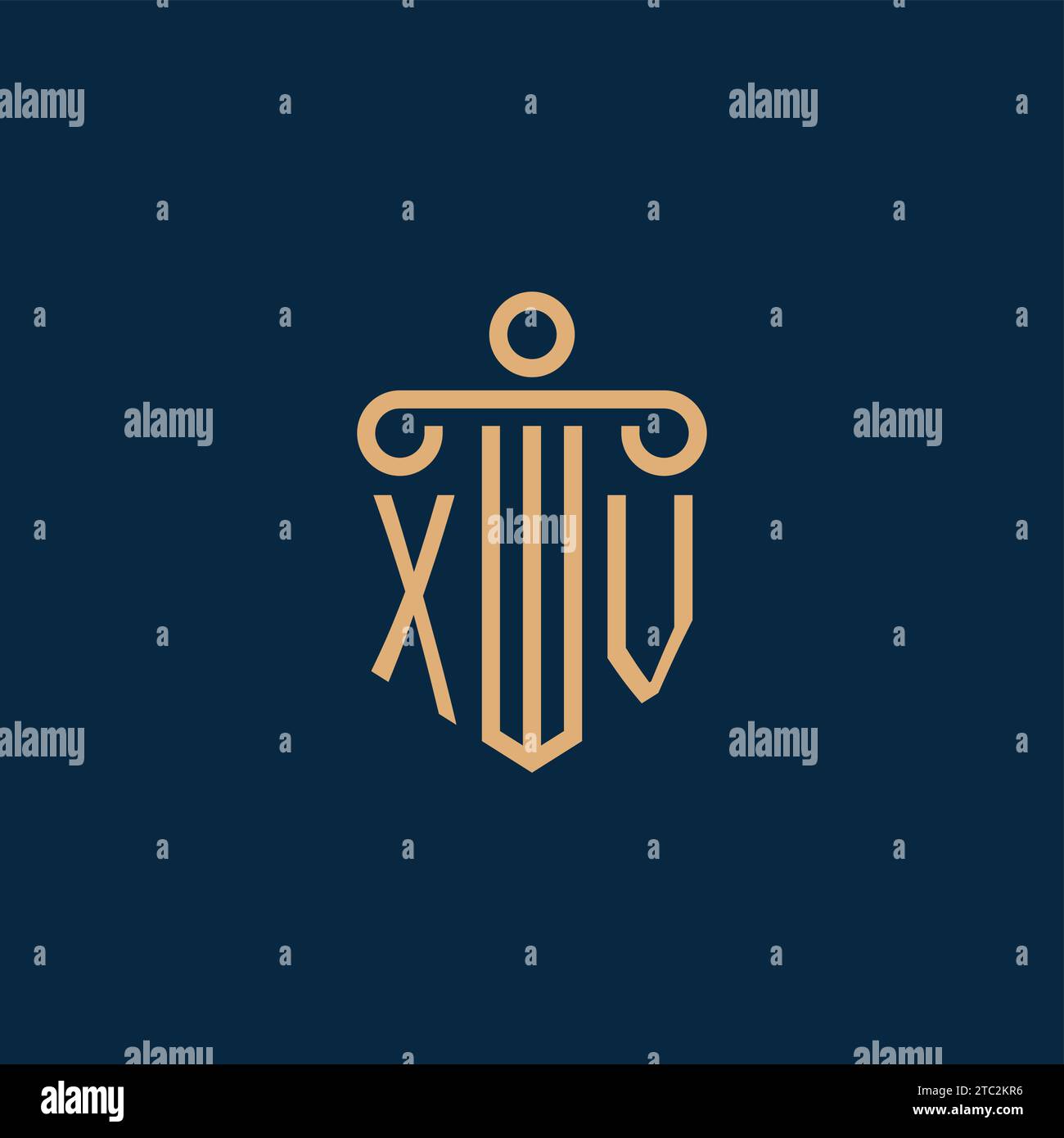 XV initial for law firm logo, lawyer logo with pillar icon Stock Vector ...