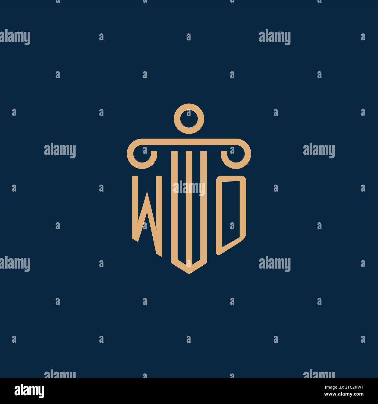 WO initial for law firm logo, lawyer logo with pillar icon Stock Vector ...