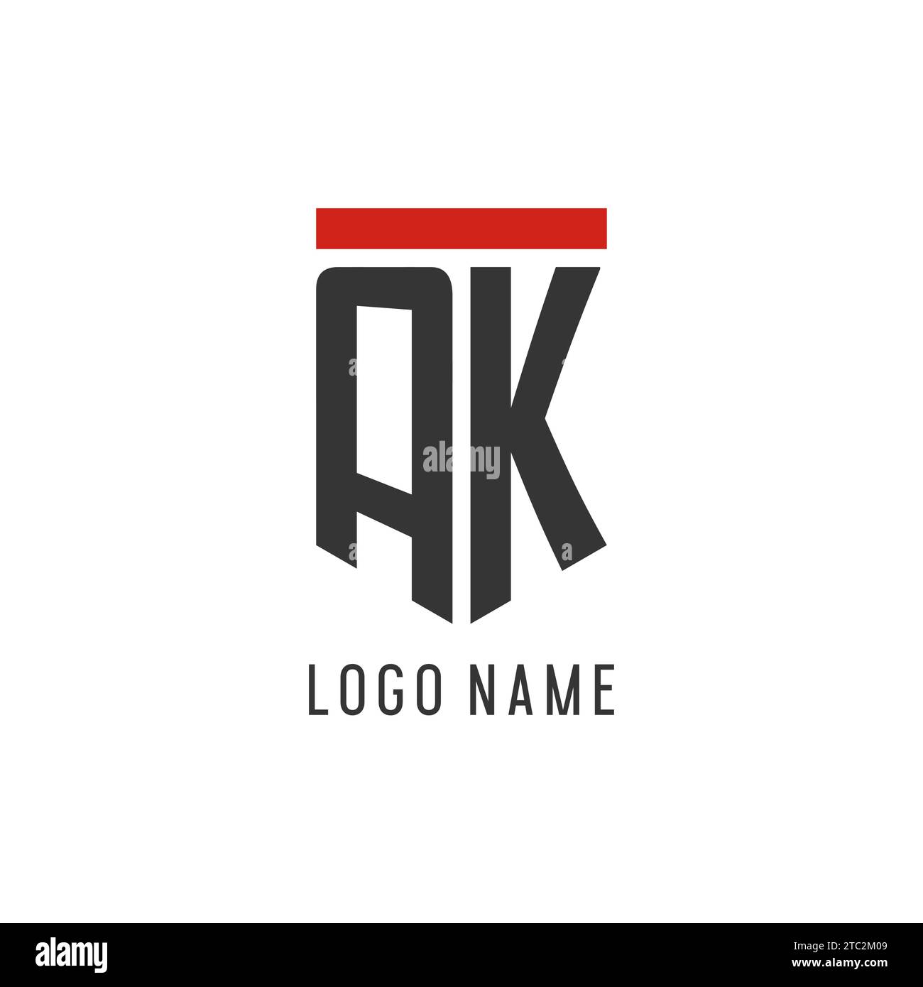 AK initial esport logo with simple shield design style vector graphic ...