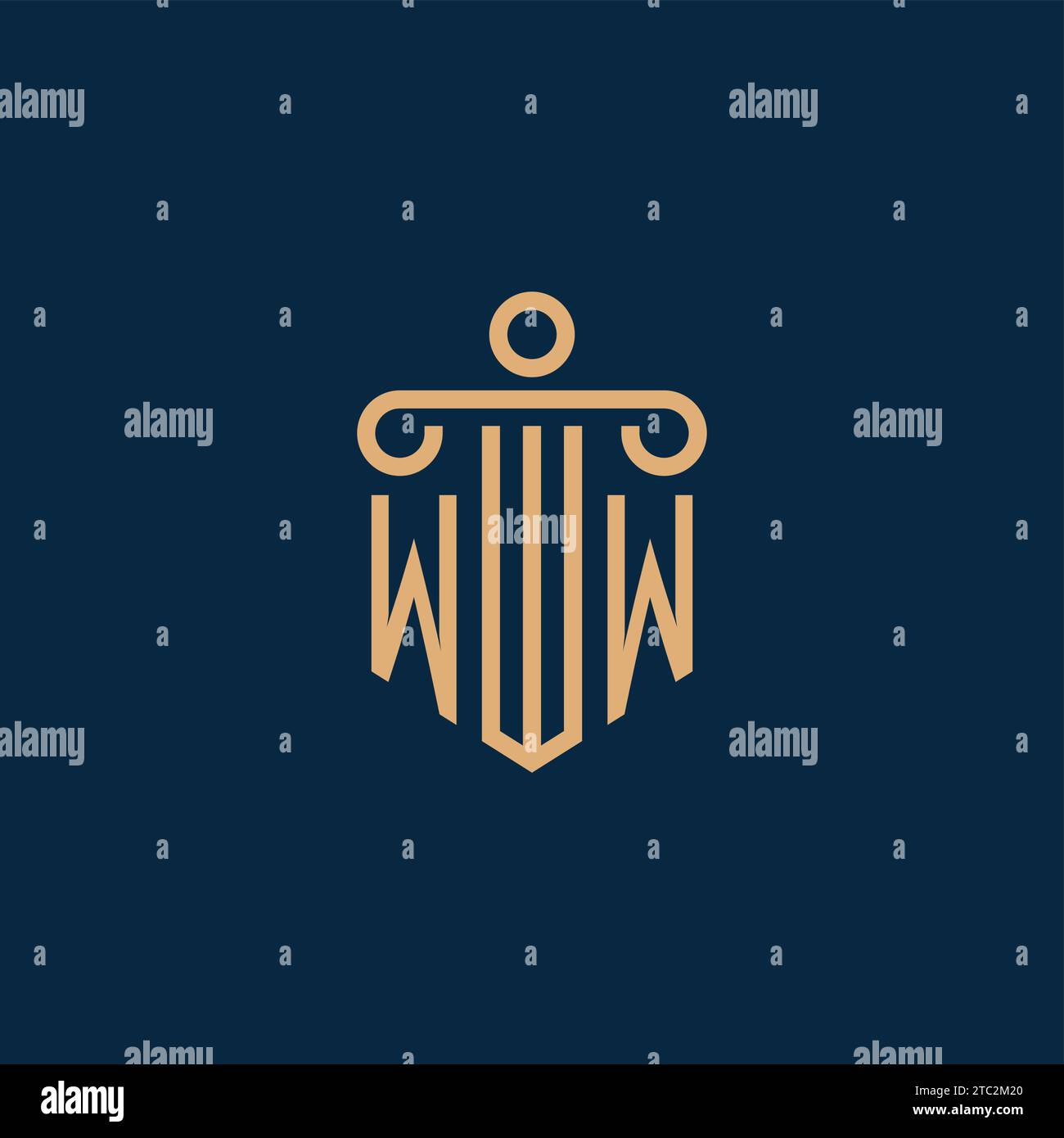 WW initial for law firm logo, lawyer logo with pillar icon Stock Vector ...