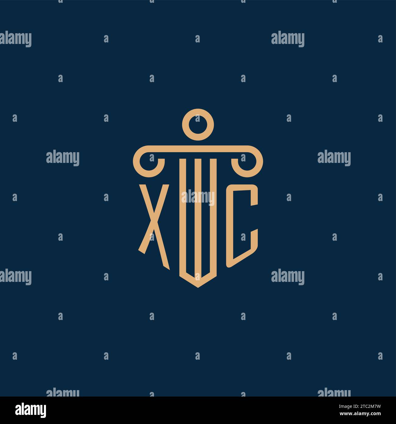 XC initial for law firm logo, lawyer logo with pillar icon Stock Vector ...