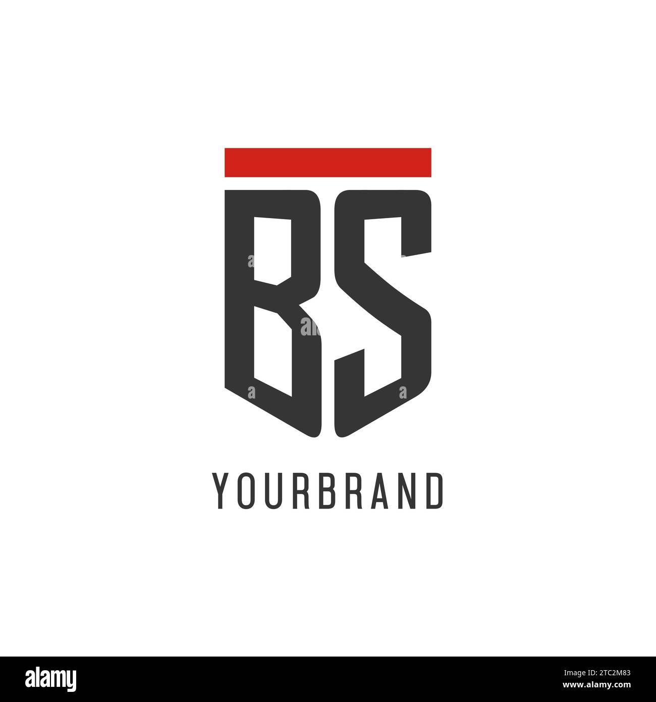 BS initial esport logo with simple shield design style vector graphic Stock Vector