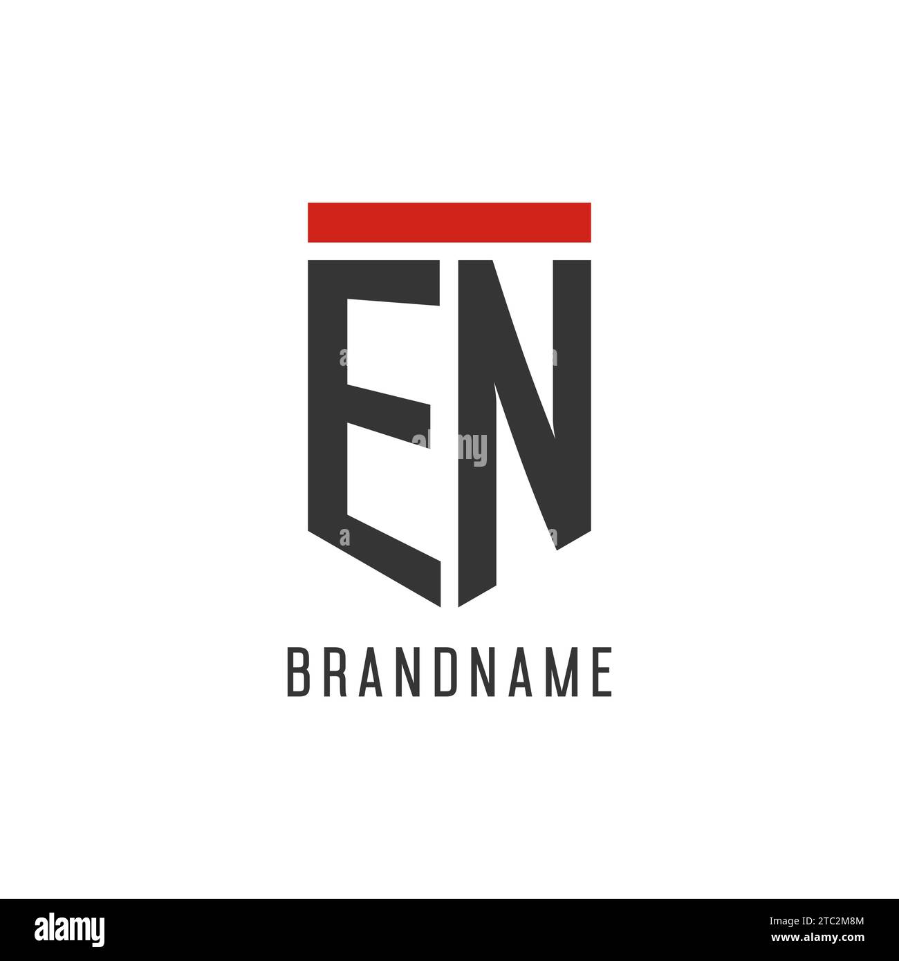 EN initial esport logo with simple shield design style vector graphic Stock Vector